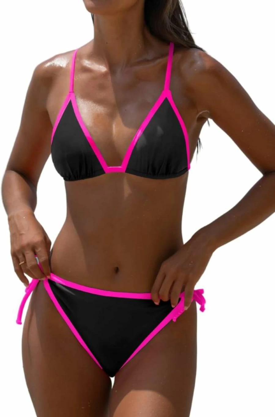 Popvil Women's Sexy Halter Triangle Bikini Set - String Two Piece Swimsuit for Beach Vacation 2025