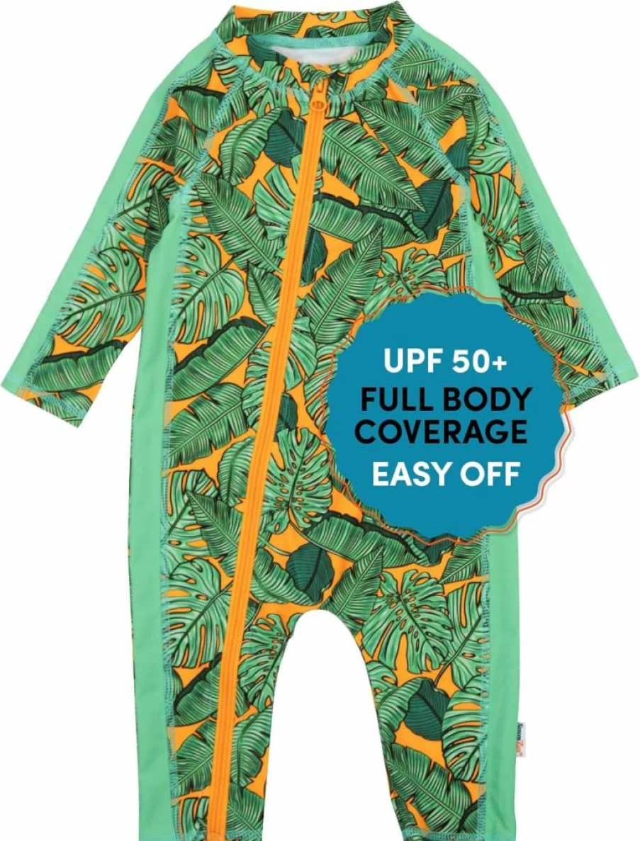 SwimZip UPF 50+ Boys' Long-Sleeve Sun Protection Swim Suit for Baby, Toddler & Kids - Rash Guard Swimwear