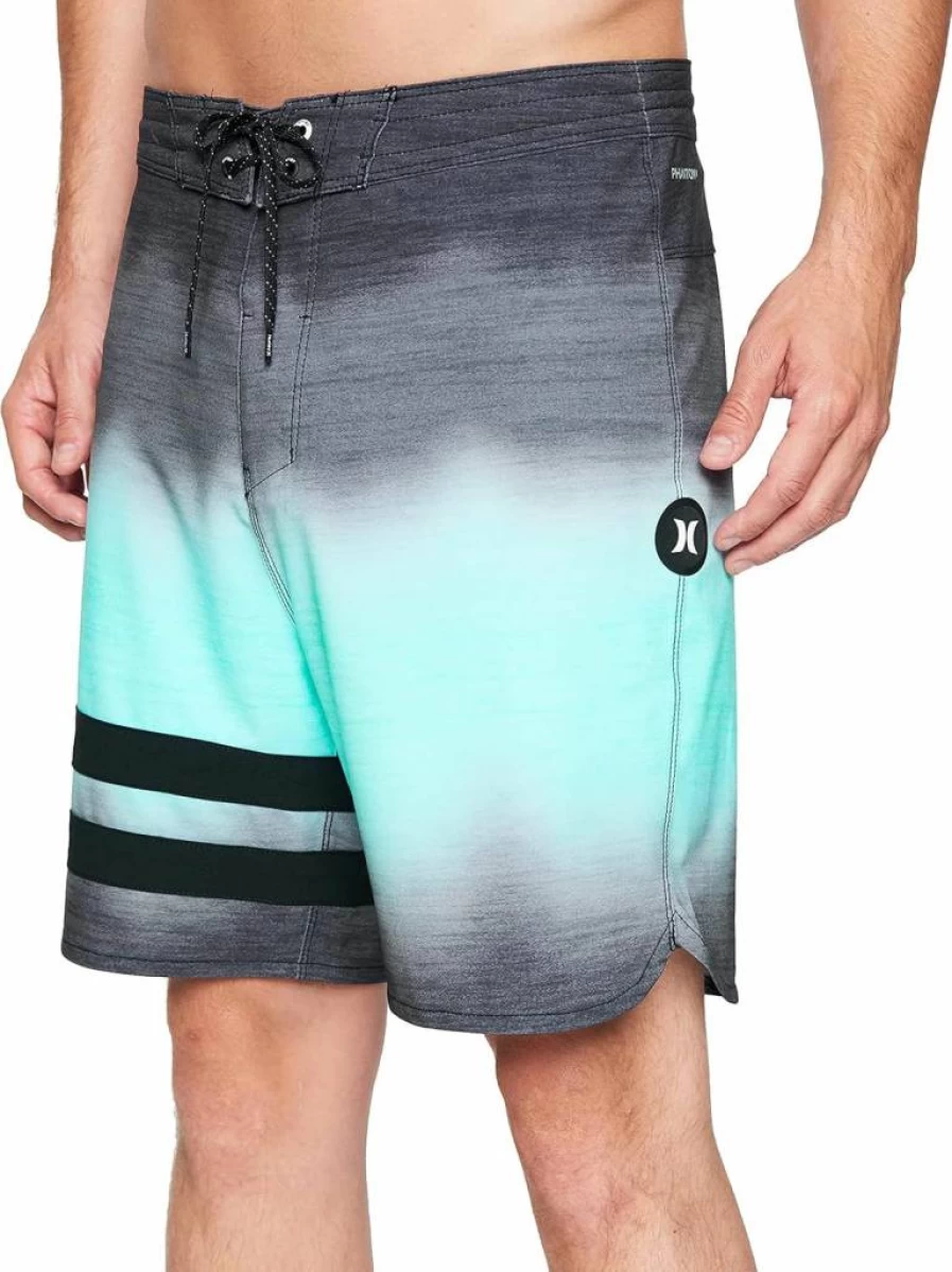 Hurley Phantom+ Block Party 2.0 18" Men's Swim Trunks | Quick-Dry Boardshorts for Surf & Beach