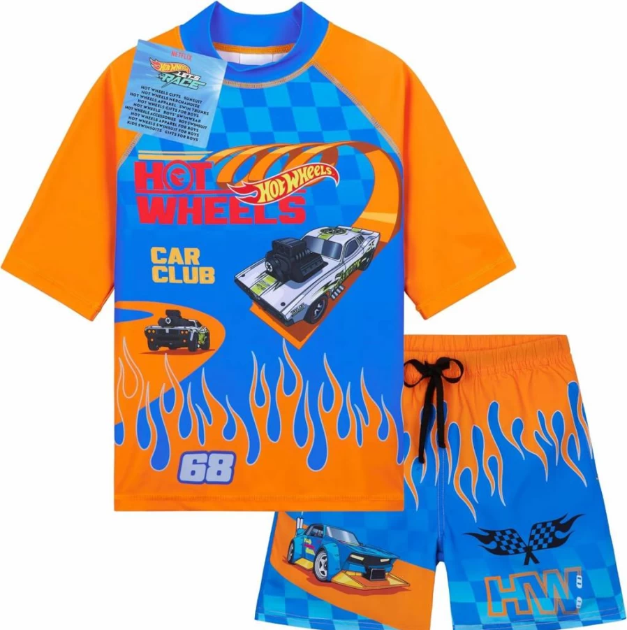 Get Trend Minecraft & Pokemon 2-Piece Kids Swim Set - Rash Guard & Bathing Suit for Pool, Beach Holiday