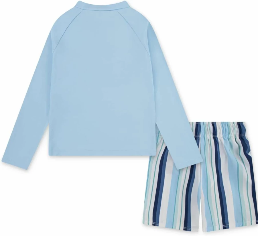 Hurley Boys' 2-Piece Long Sleeve Rash Guard Swim Set for Sun Protection