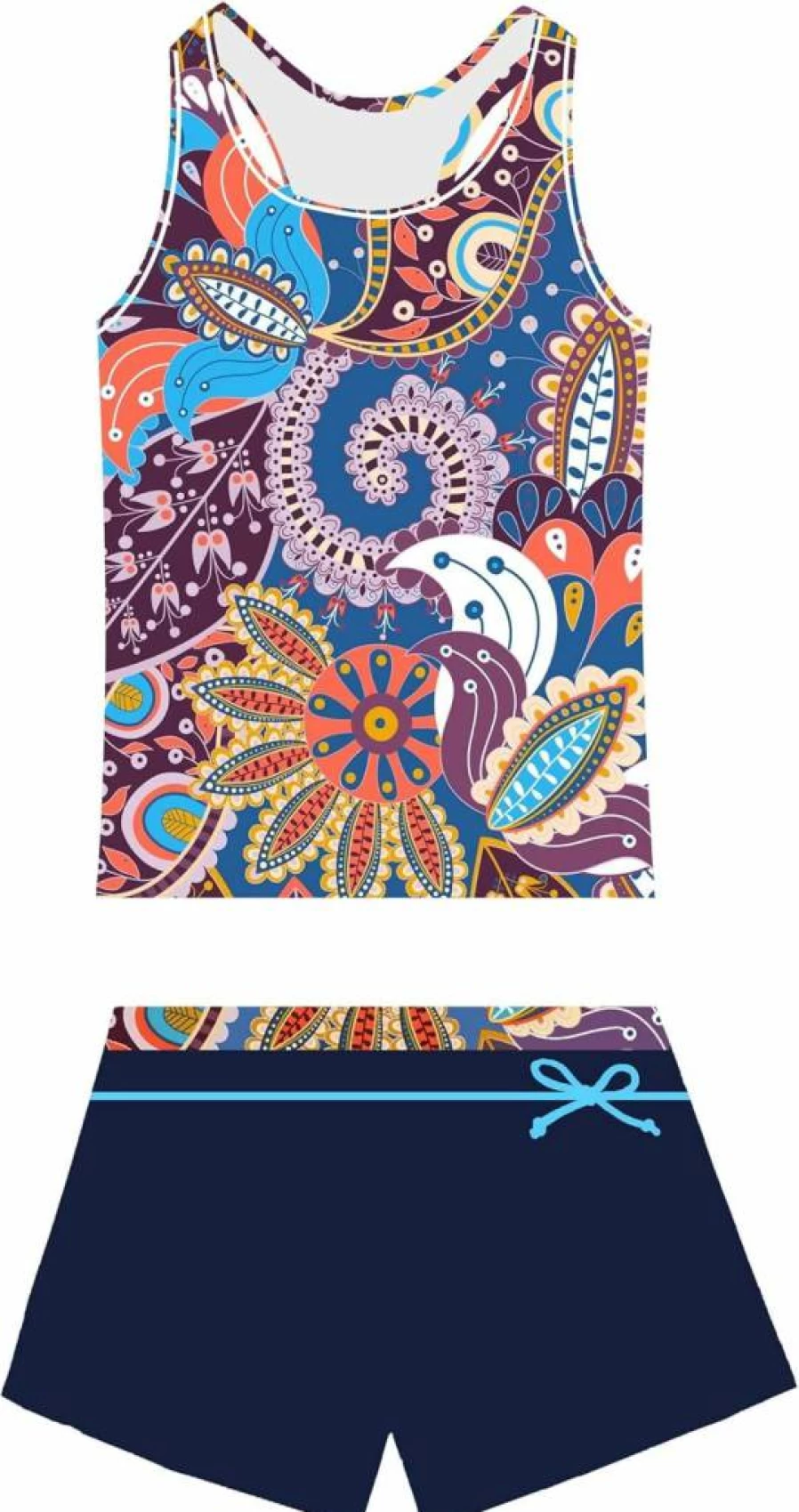 PROALLO Girls' 2-Piece Swimsuits for Summer - Tankini Top & Boyshort Bottom Kids Swimsuit