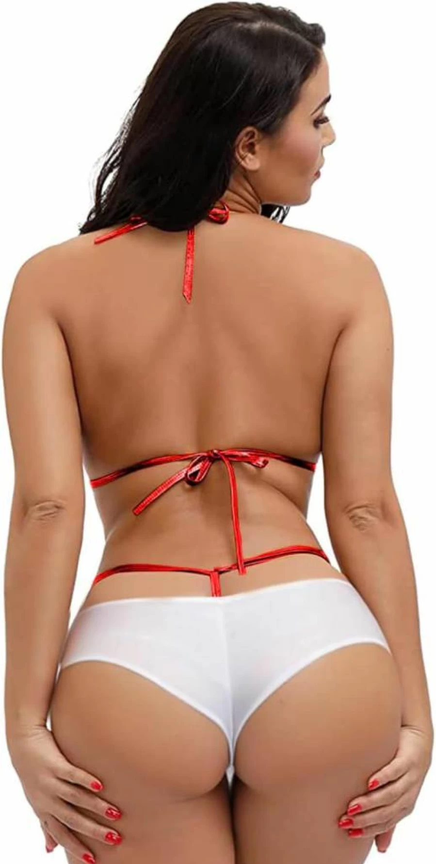 EVAbaby Women's Sexy Halter Neck Bikini Set - 2Pcs Micro Thong Swimwear for Beach & Pool, Extreme Lingerie Bathing Suit