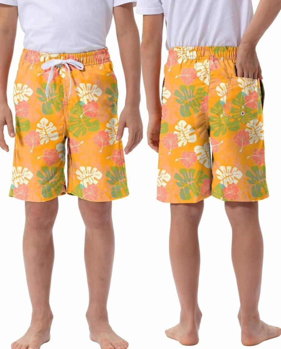 Rolimaka Boys' Quick-Dry Swim Trunks 3-Pack with Mesh Lining - Youth Board Shorts for Swimming & Beach