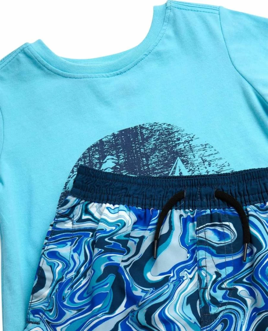 Volcom Baby Boys 2-Piece Swim Set - Short Sleeve Graphic Swim Shirt & Board Shorts for Infants and Toddlers