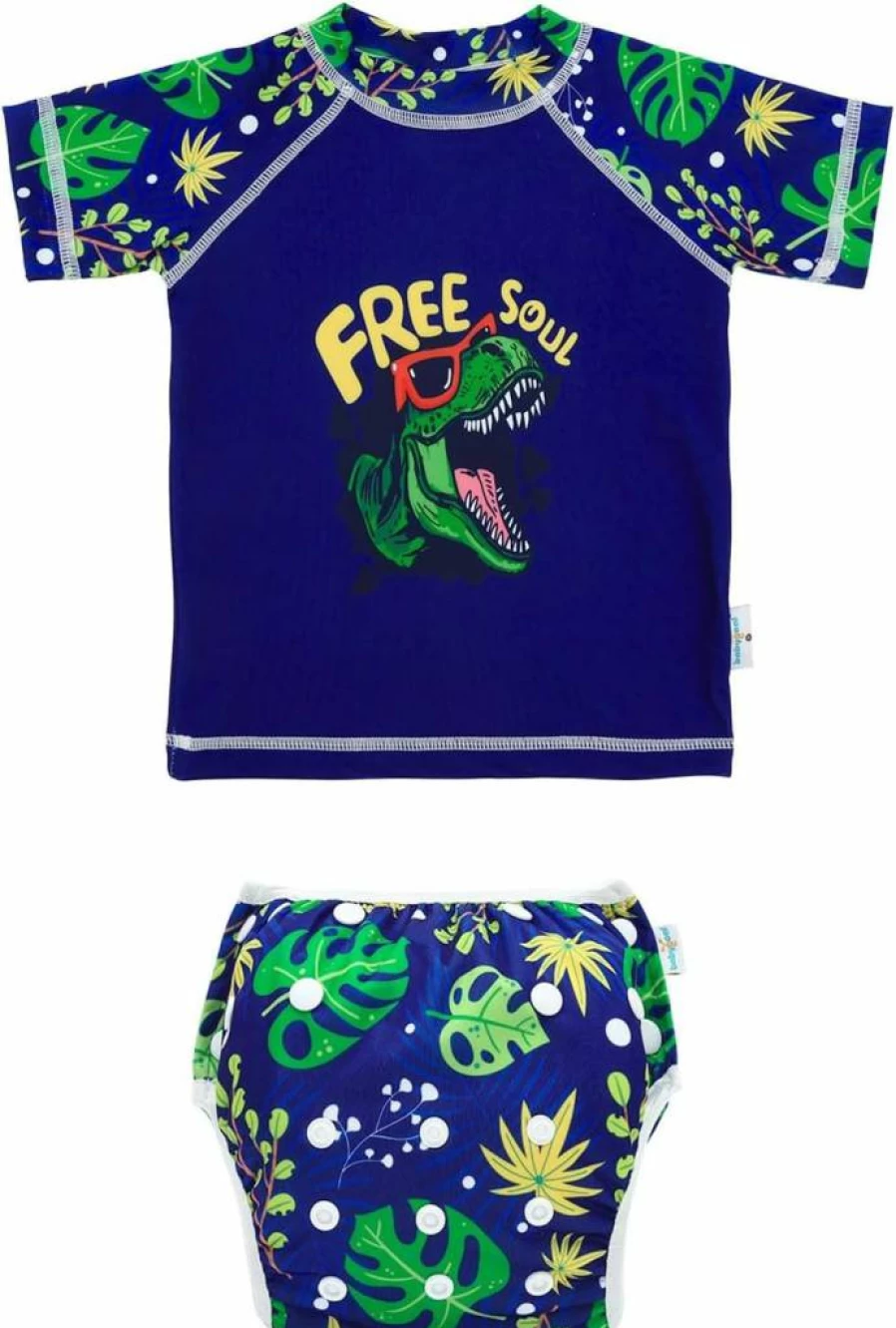 Babygoal UPF 50 Baby Swimsuits with Reusable Swim Diaper - 2-Piece Sun Protection Bathing Suit for Infant & Toddler Boys & Girls