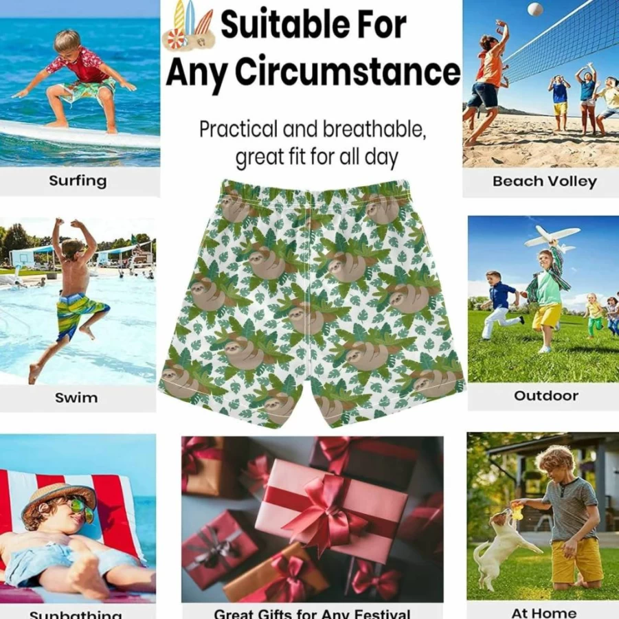 Visesunny Boys' Quick-Dry Swim Trunks for Kids & Teens - Beach, Pool Shorts for Baby to Teen Boys