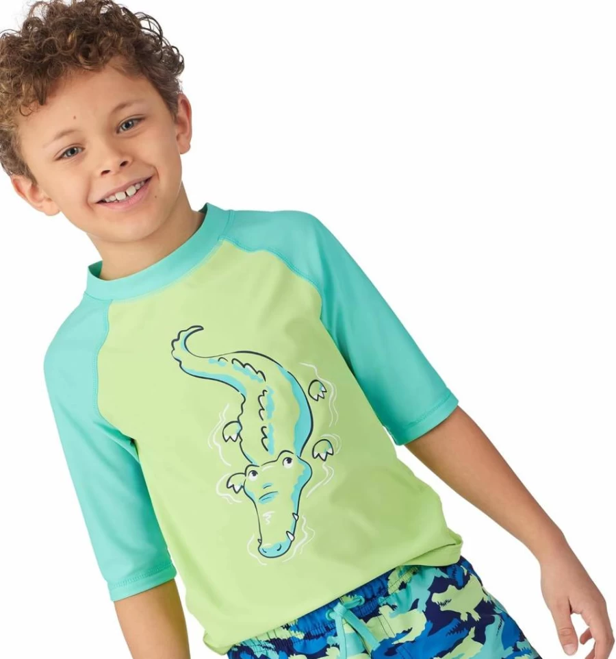 Saint Eve Boys UPF 50+ Sun Protection 2-Piece Swim Set - Rash Guard & Swim Trunks for Toddler and Kids