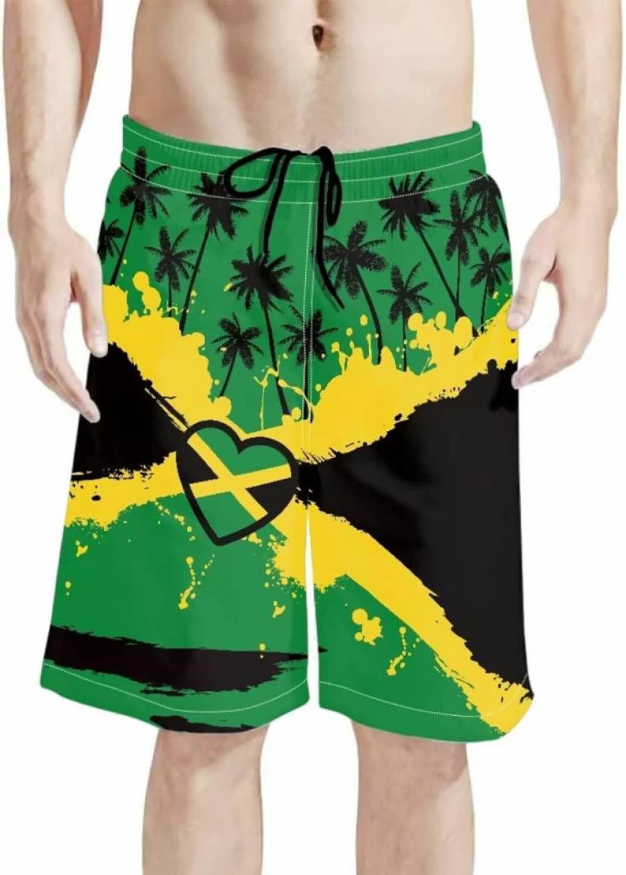Gekhuqory Jamaica Flag Couples Matching Swimwear Set - Women's Bikini & Men's Swim Trunks for Beach
