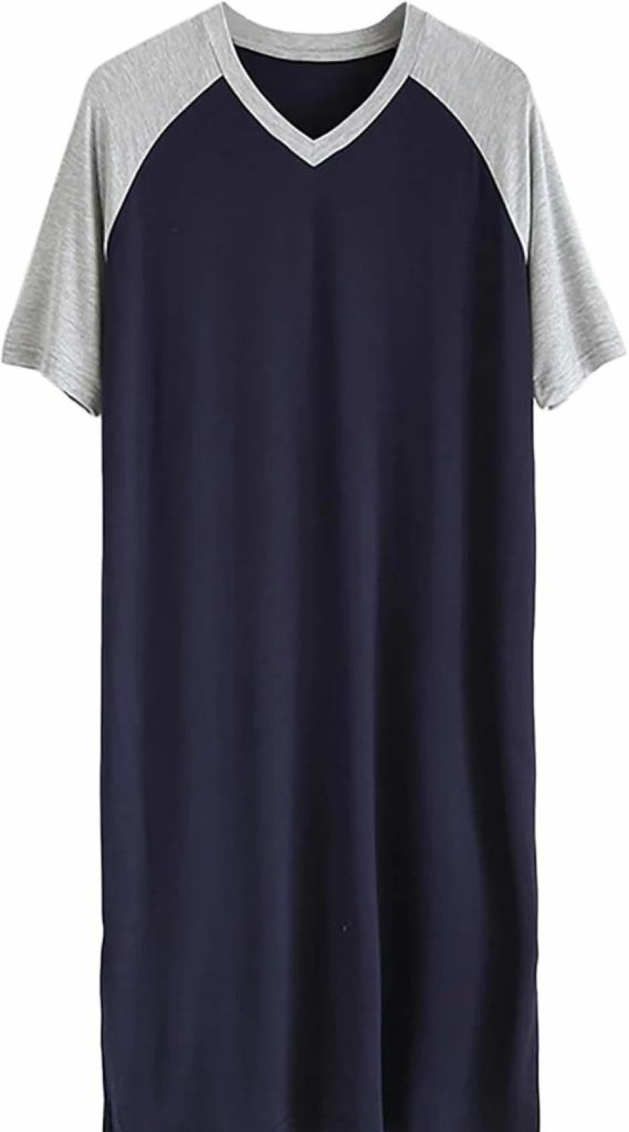 Generic Men's Comfortable Cotton V-Neck Loose Pajama Set - Soft Long Casual Home Wear & Sleepwear