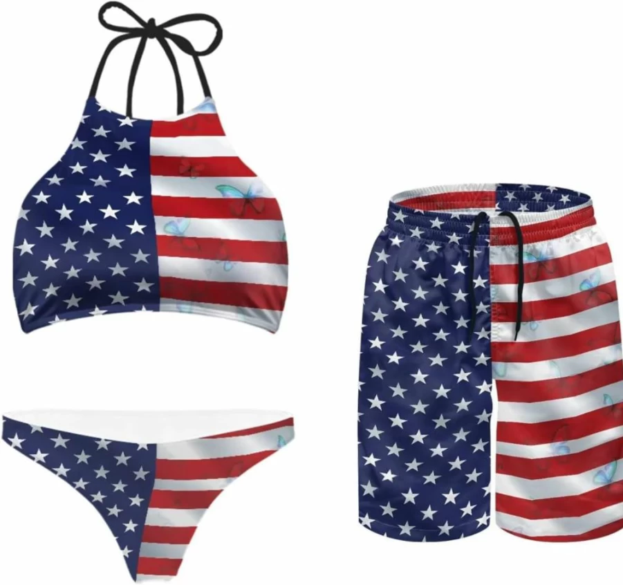 Jeiento Matching Couples Swimsuits - Summer Beach Vacation Bathing Suits Set for Him & Her
