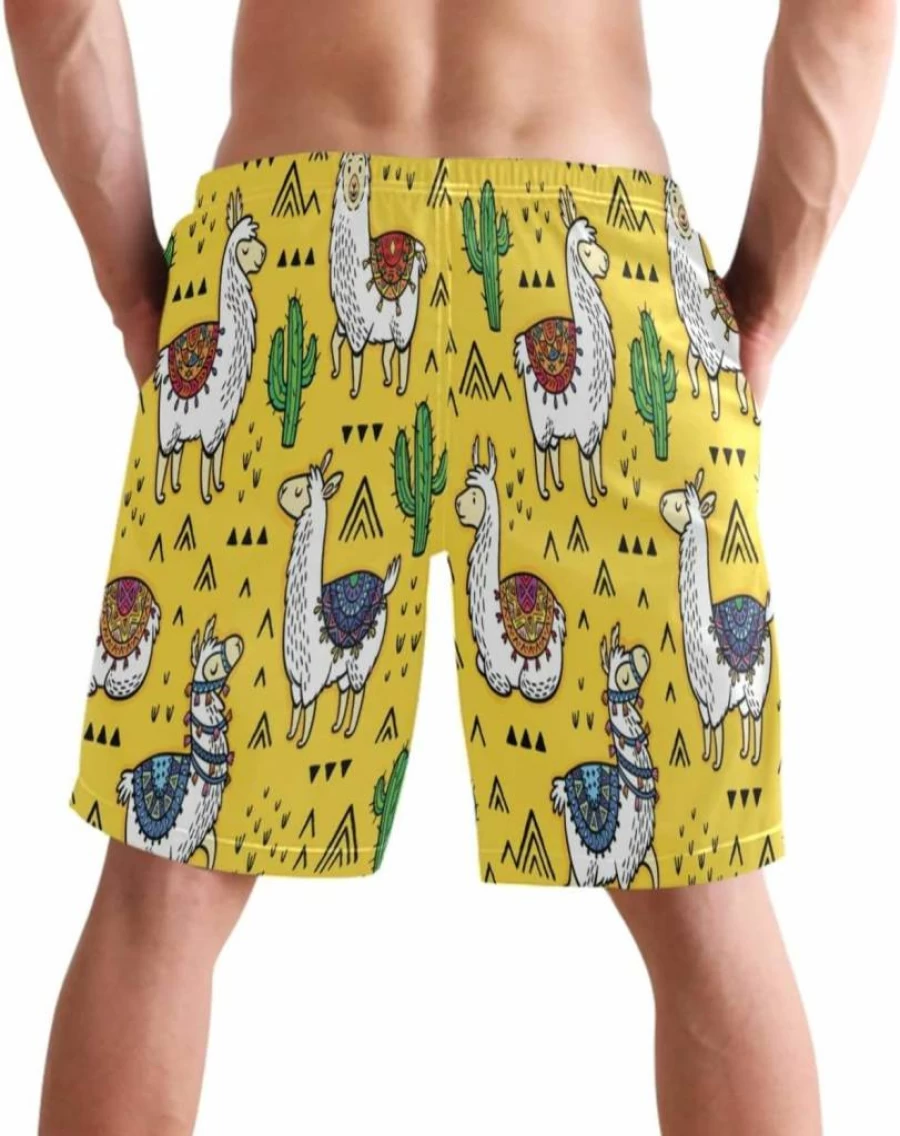 Visesunny Men's Hawaiian Swim Trunks Quick-Dry Beach Shorts with Mesh Lining for Swimming Running Sports
