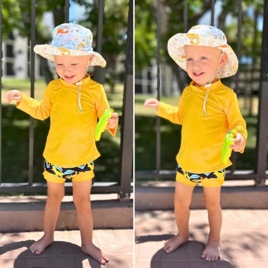 BIG ELEPHANT 2-Pack Baby Rash Guard Swimsuits for Boys & Girls – UPF 50+ Sun Protection, Long Sleeve Swimwear Set