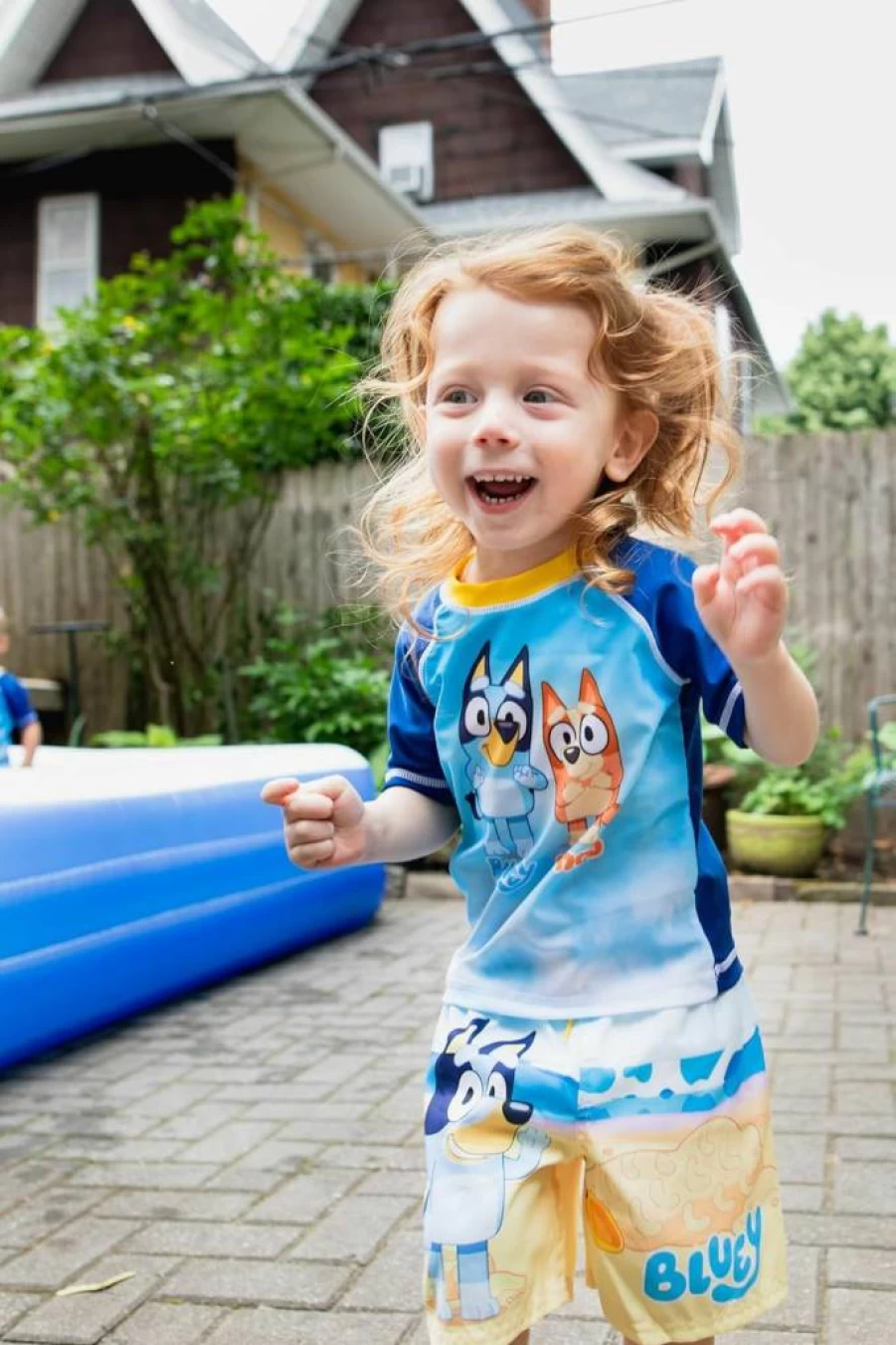 Bluey UPF 50+ Kids Rash Guard & Swim Trunks Set for Boys & Girls (12 Months - 8 Years) - Sun Protective Swimwear
