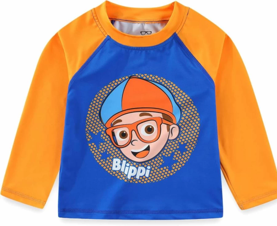 Blippi UPF 50+ Boys' Swimwear Set - Rash Guard & Swim Trunks for Toddler & Kids