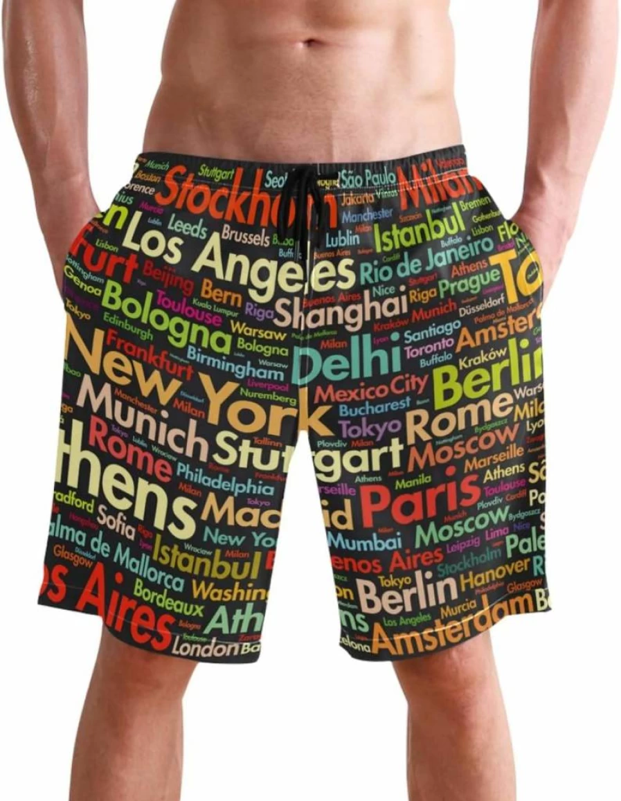 Visesunny Men's Quick Dry Swim Trunks - Stylish Beach Shorts with Mesh Lining for Swimming, Sports & Running