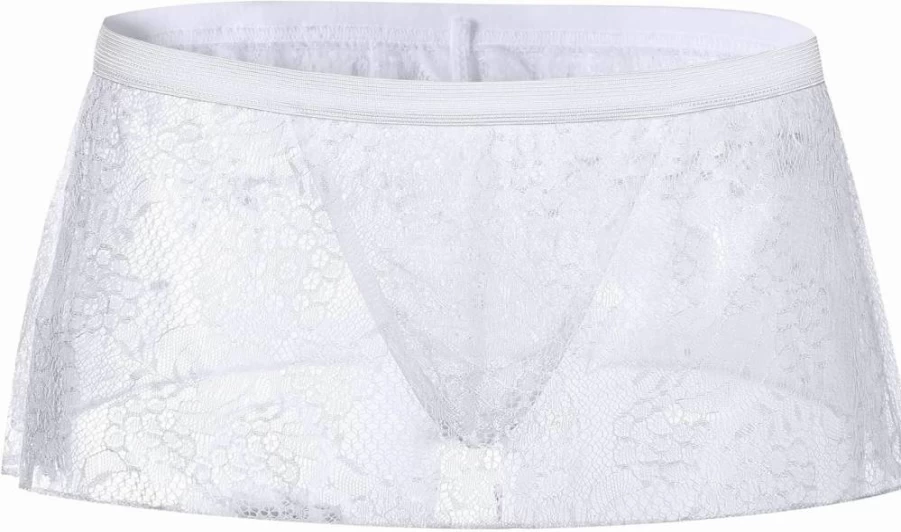 YOOBNG Men's Floral Lace Thong Underwear - Low Waist T-Back G-String Bikini Panties for Comfort & Style