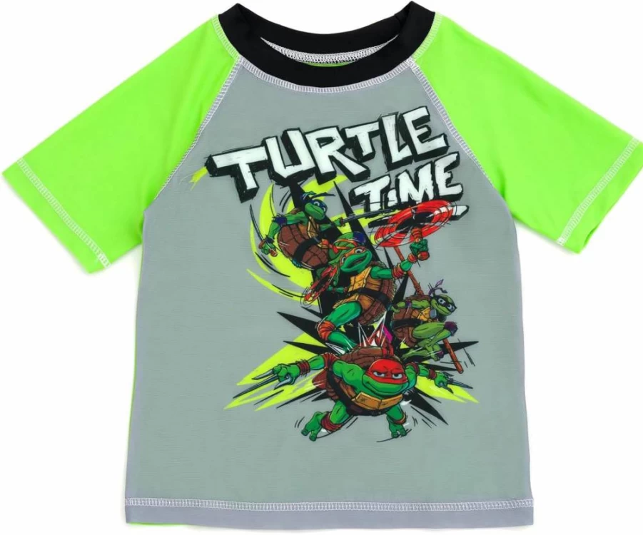 Teenage Mutant Ninja Turtles UPF 50+ Rash Guard and Swim Trunks Set for Toddlers to Kids (3T-8) - TMNT Swimwear Outfit
