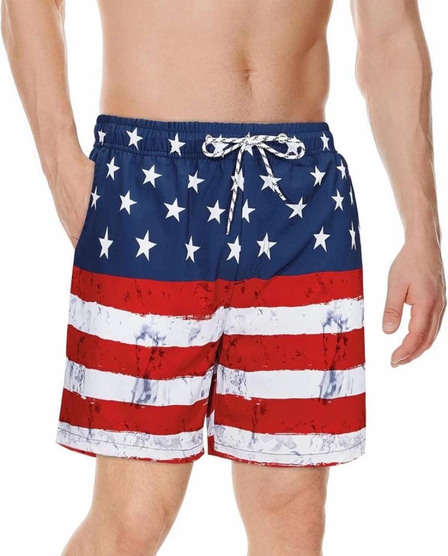 Century Star Men's Quick Dry Swim Trunks with Compression Liner & Pockets - Comfortable Bathing Suits for Swimming