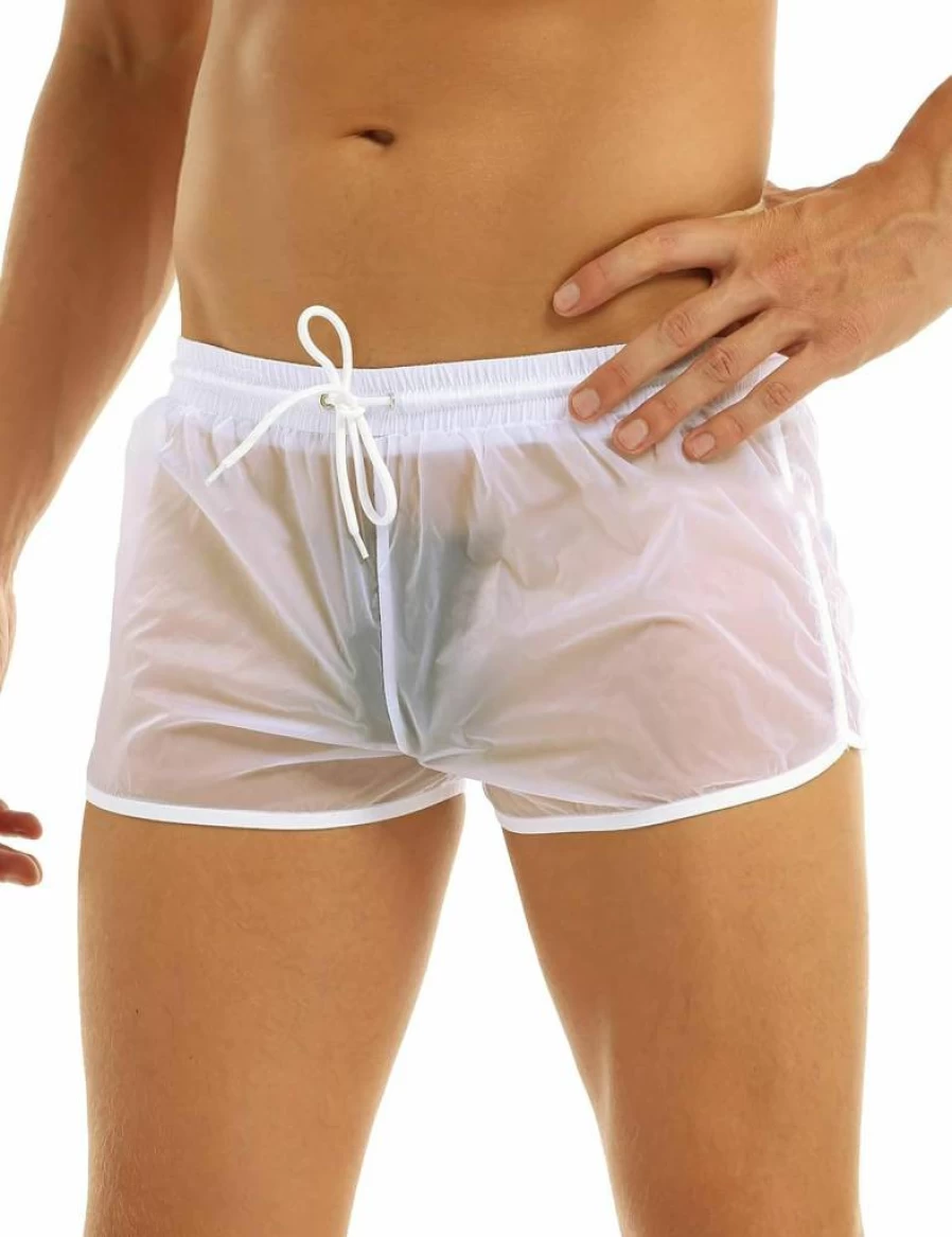 Sholeno Men's Quick-Dry Swim Briefs - Lightweight Surfing Trunks & See-Through Mesh Boxer Shorts for Beach & Pool
