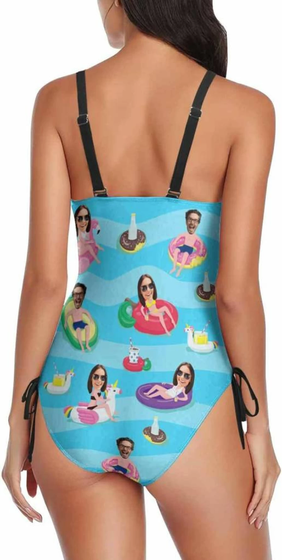 iNaPrint Custom One Piece Swimsuits For Women - Personalized Funny Bikini With Photo Print, Unique Wife Husband Face Bathing Suit Gift
