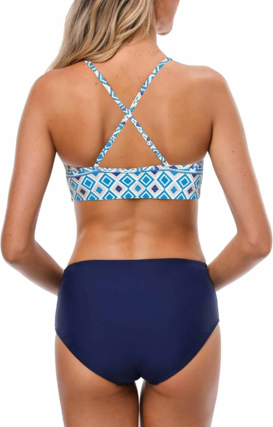 CharmLeaks Women's High Waisted Bikini Set - Sporty Two Piece Swimsuit with Tummy Control & Pockets for Swimwear & Beachwear