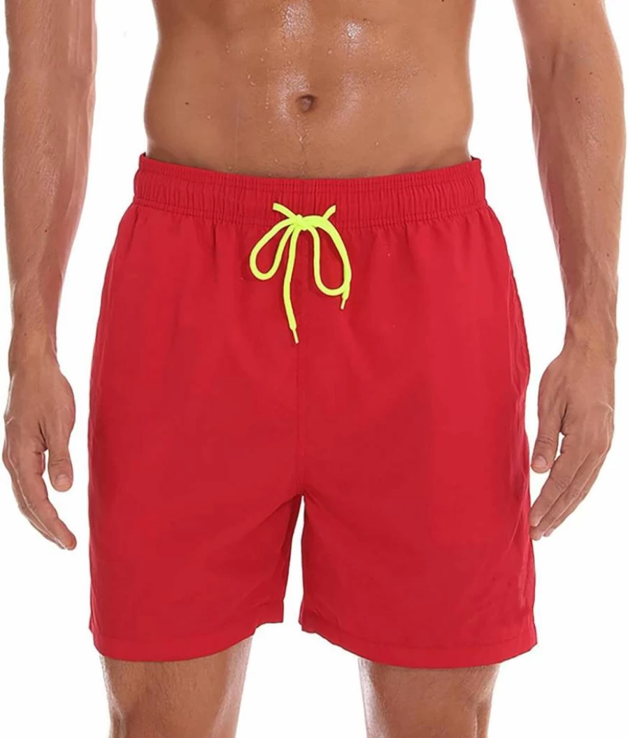 Men's Quick Dry Swim Trunks with Zipper Pockets & Mesh Lining - Comfortable Beach Shorts for Swimming