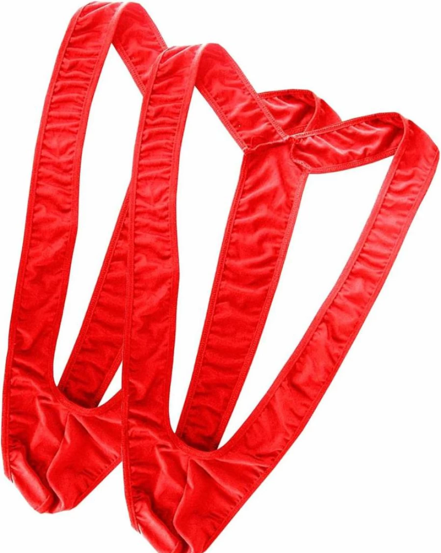 Oludkeph Men's Mankini Swimsuit Set of 2 - Thong Underwear Costume for Halloween & Beach Party