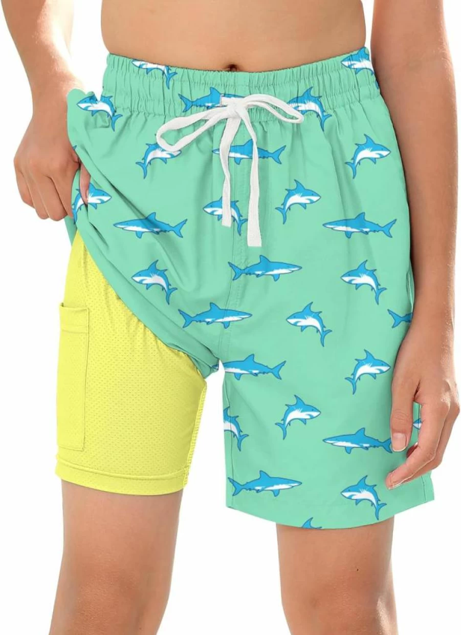 Westwolf Boys Swim Trunks with Compression Liner - Quick-Dry Swim Shorts for Toddler to Teen (5-18 Years)
