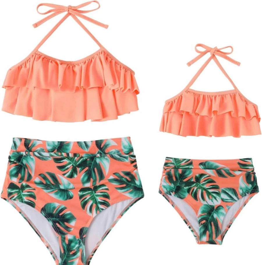 Ryuits Family Matching Swimwear Set - Women's Bikini & Men's Trunks for Mother Daughter Father Son Beach Vacation