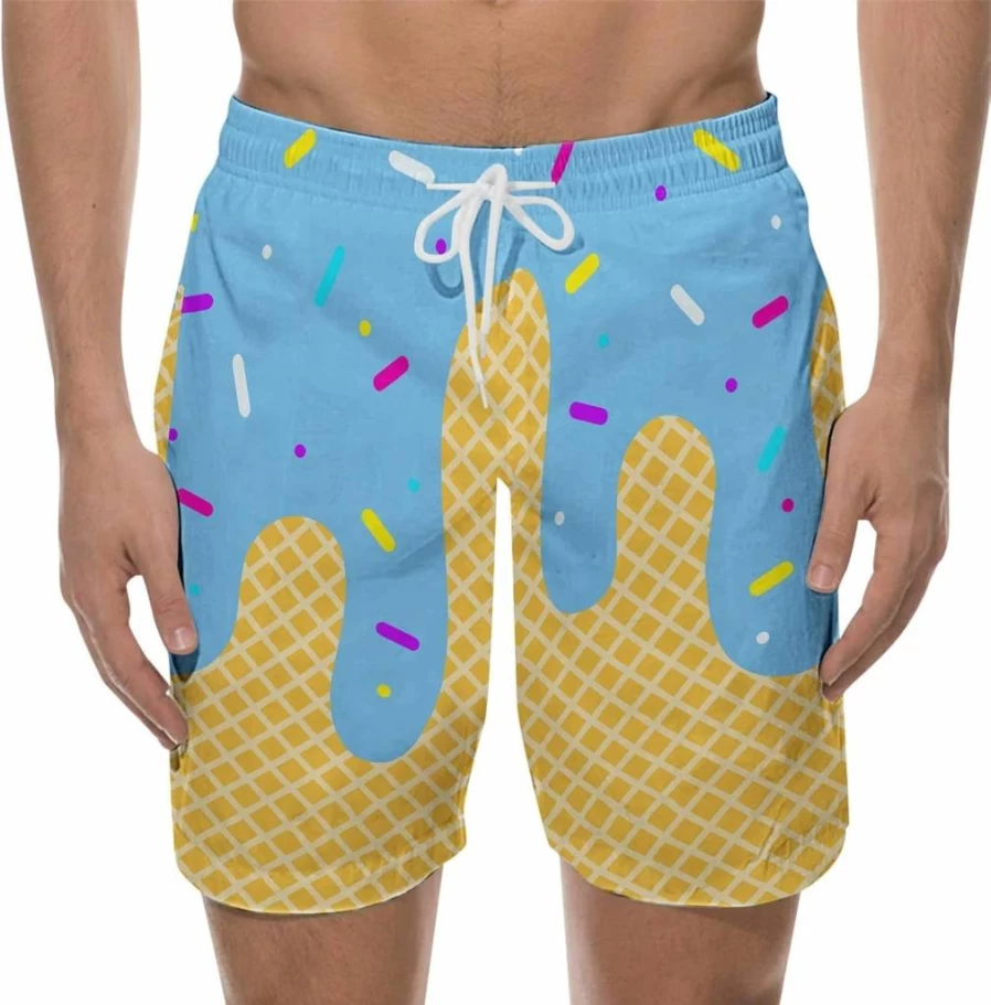 Men's Quick Dry Swim Trunks with Drawstring & Pockets - Lightweight Beach Shorts for Swimming