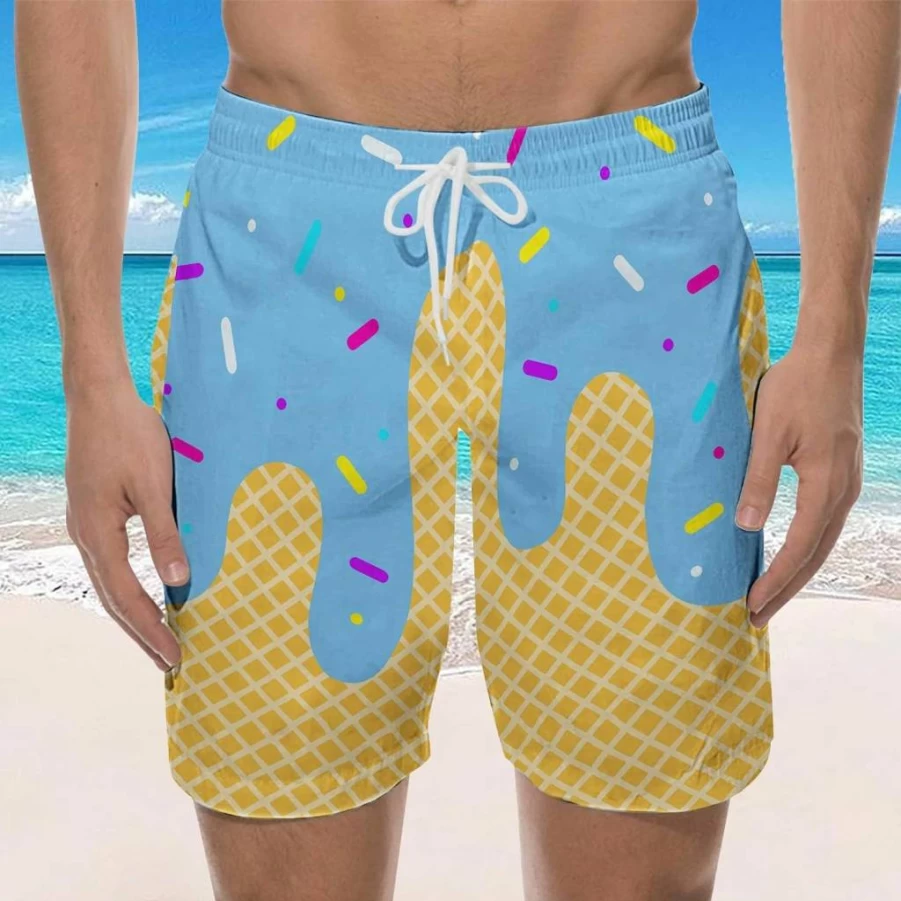 Men's Quick Dry Swim Trunks with Drawstring & Pockets - Lightweight Beach Shorts for Swimming