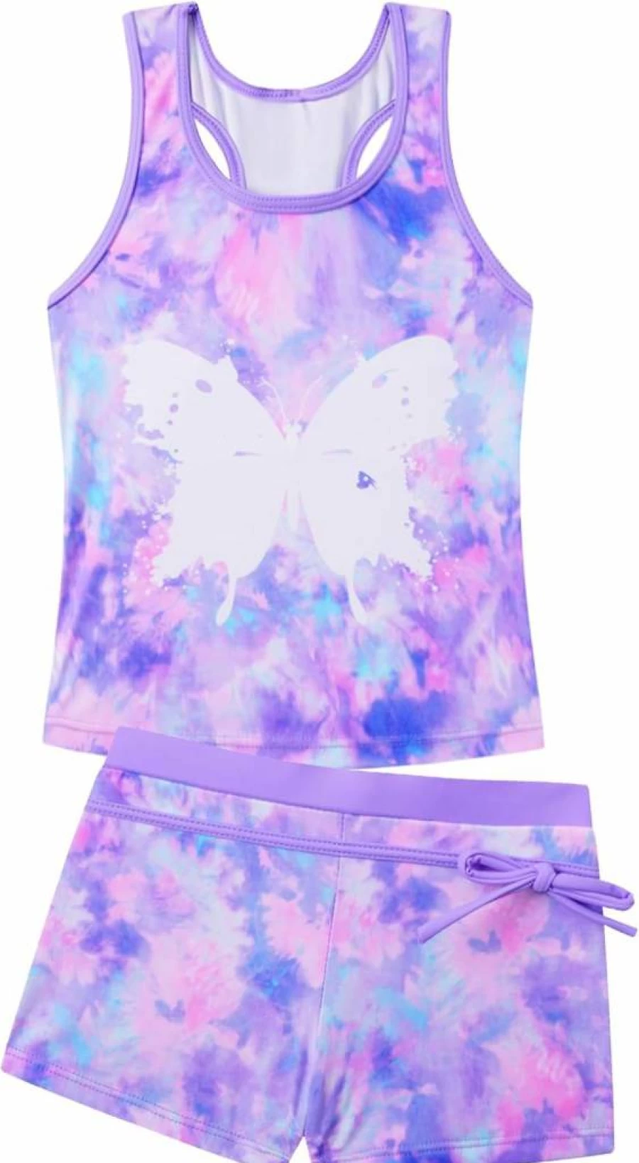 Akokvlar Girls' Tankini Two-Piece Swimsuit with Boyshort Bottoms - Stylish Swimwear for Kids