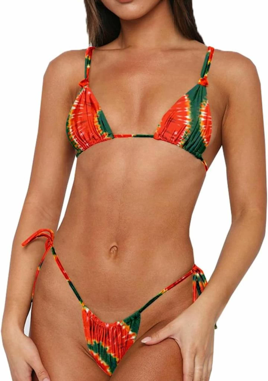 SuMuaSet Women's Sexy Two-Piece Bikini Set with Adjustable Buckle & Double Shoulder Straps - Cheeky Thong Swimwear for Beach & Pool