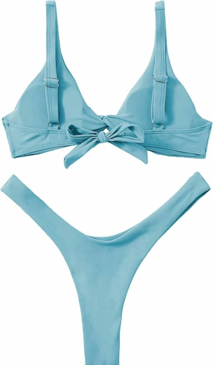 Verdusa Women's High Cut Bikini Set - Twist Front Thong Two Piece Swimsuit for Beach & Pool