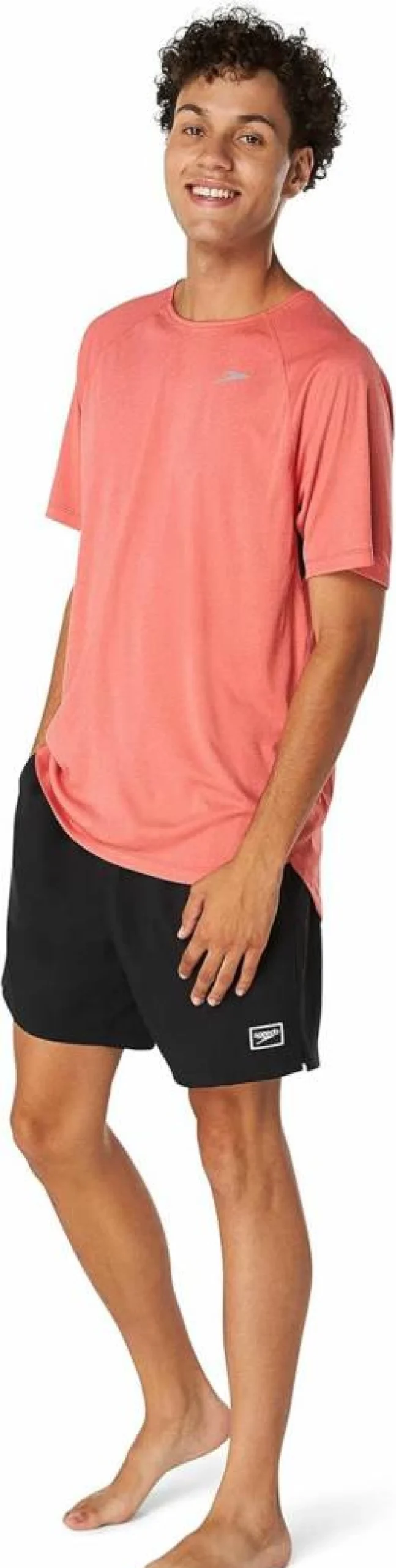 Speedo Men's UV Protection Short Sleeve Swim Shirt - Fitness Rashguard for Swimming & Water Sports