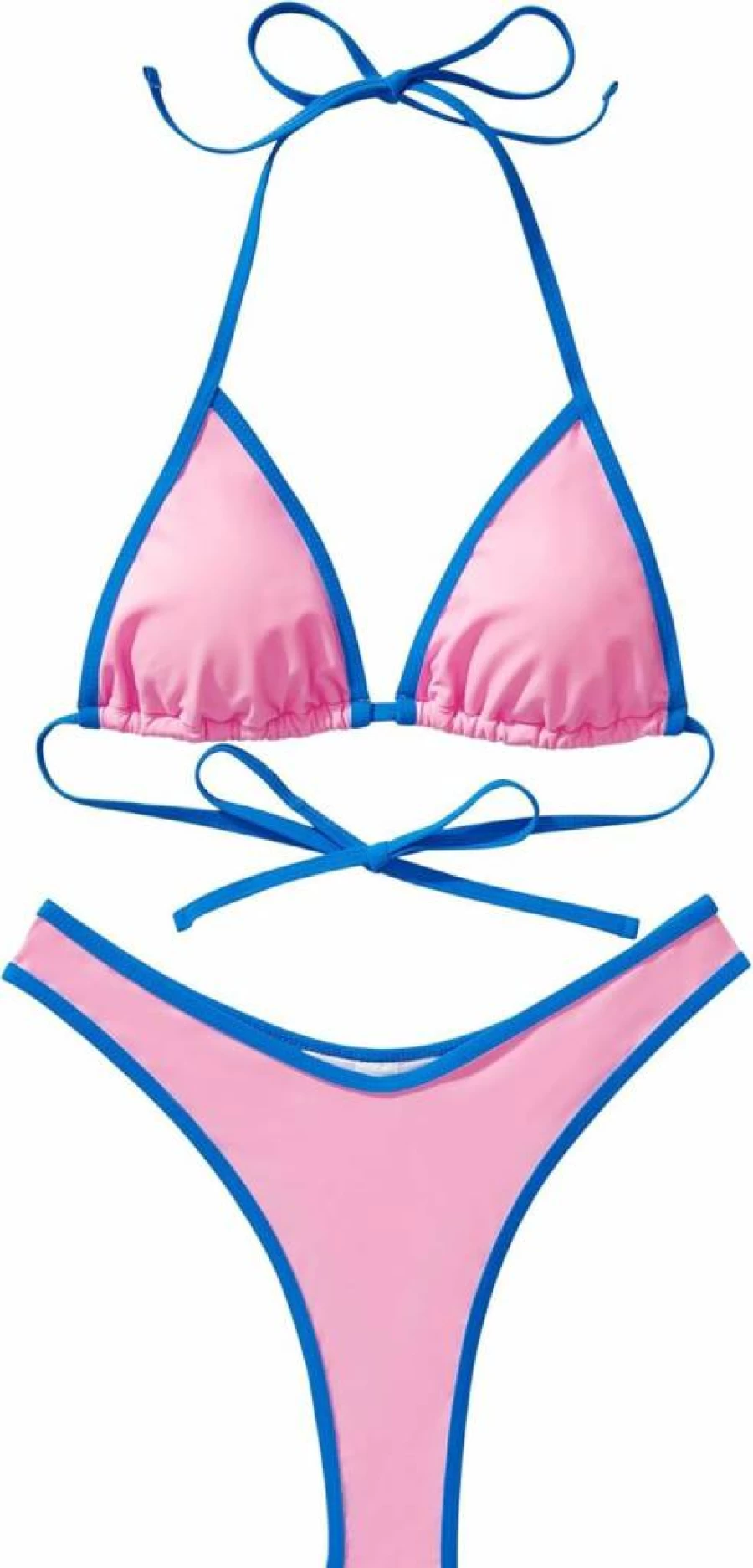 MOSHENGQI Women's Sexy Brazilian Bikini Set - Spaghetti Strap Triangle Top & Thong Bottom Swimsuit for Beach & Pool