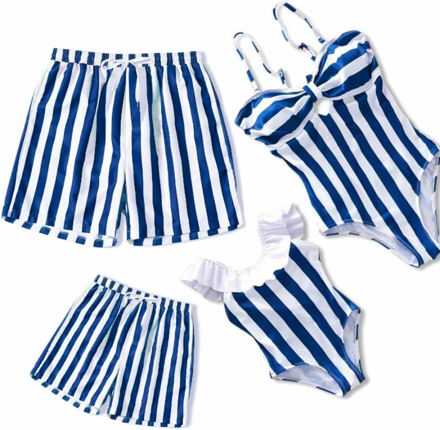 IFFEI Mommy and Me Matching Swimsuits - Women's One Piece Monokini & Girls' Hollow Out Beachwear Family Bathing Suits