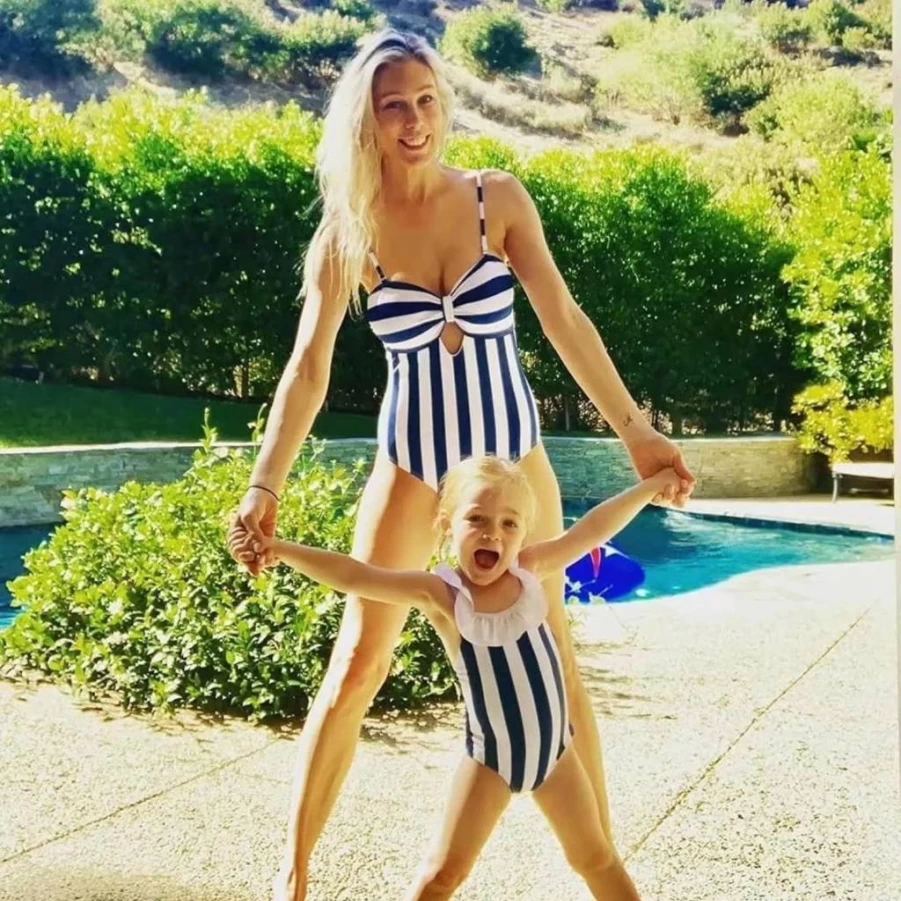 IFFEI Mommy and Me Matching Swimsuits - Women's One Piece Monokini & Girls' Hollow Out Beachwear Family Bathing Suits