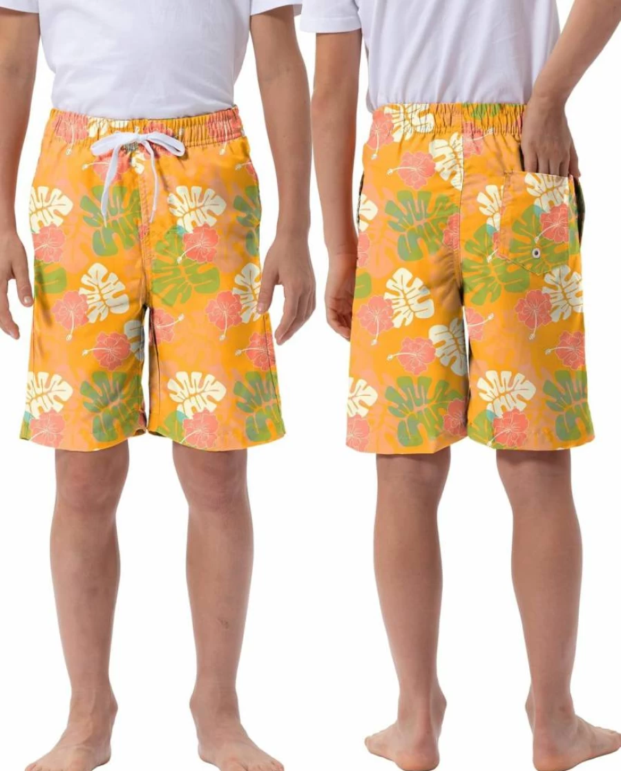 Rolimaka Boys Swim Trunks 3-Pack - Quick-Dry Board Shorts with Mesh Lining for Kids & Youth