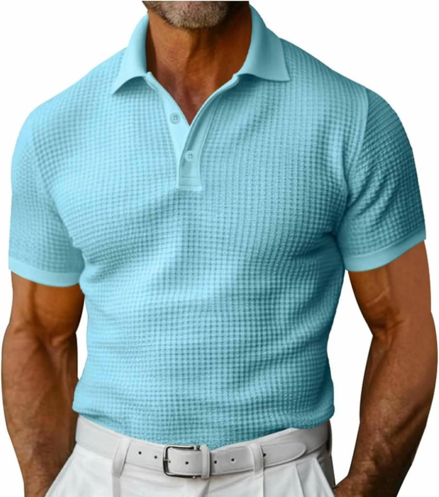 Generic Men's Slim Fit Short Sleeve T-Shirt - European & American Style Plus Size Casual Shirt for Men