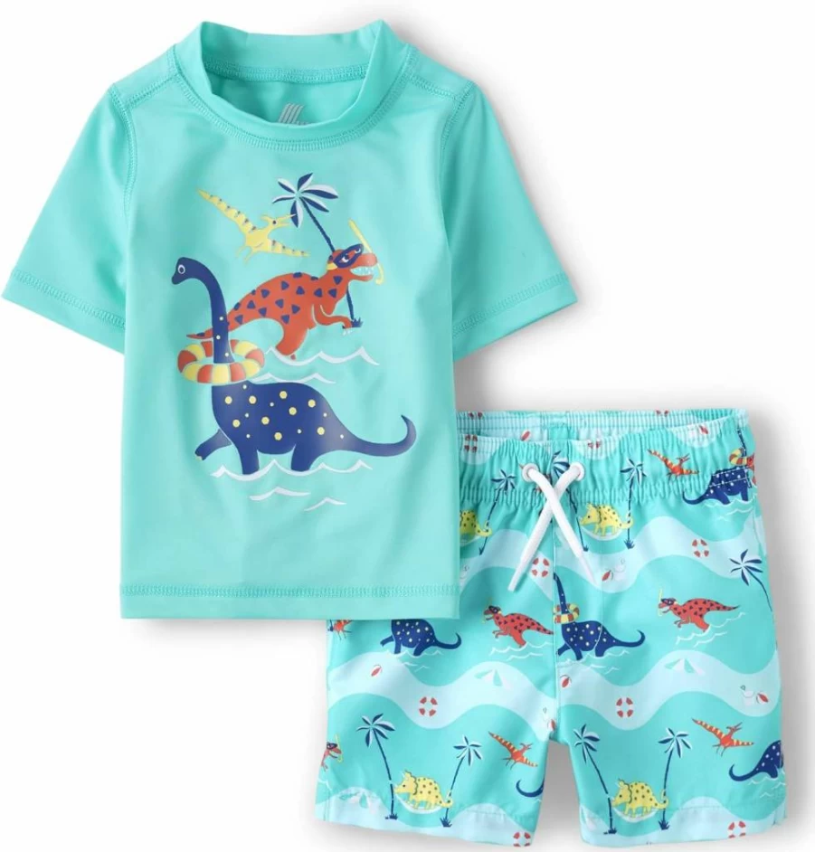 The Children's Place Boys' Swim Trunk & Rash Guard 2-Piece Set for Baby & Toddler