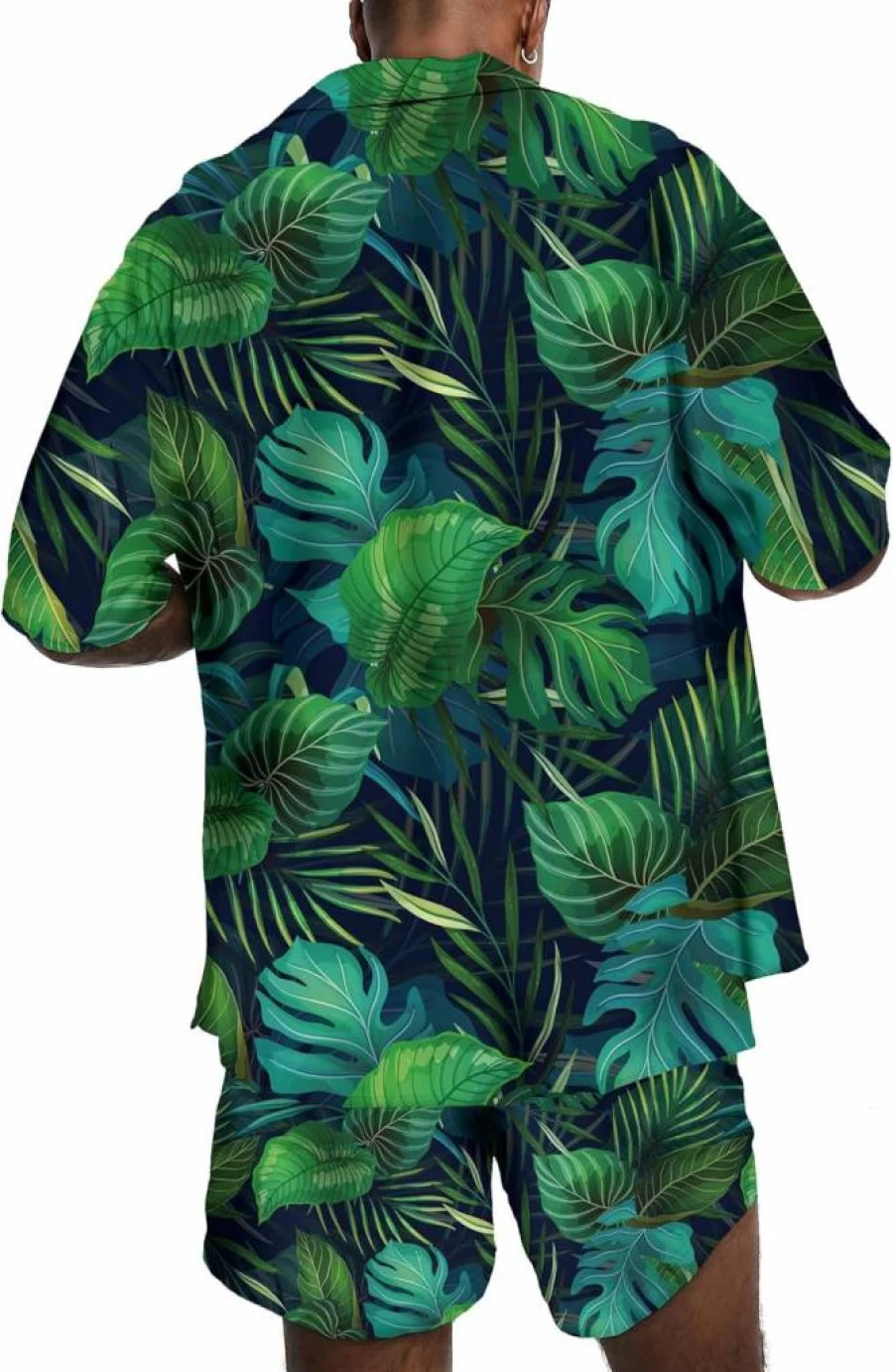 KYKU Men's Tropical Hawaiian Shirt and Shorts Set - Summer Beach Vacation Short Sleeve Button Down Shirt with Matching Swim Shorts 2-Piece Outfit