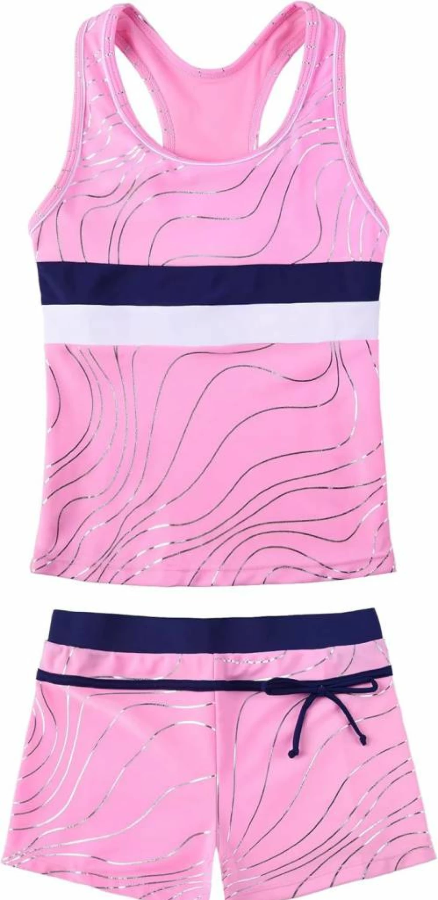 JerrisApparel Girls' 2-Piece Tankini Swimsuit with Boyshorts for Summer Beach Play