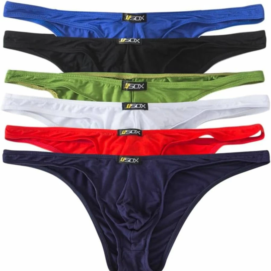 QiaTi Men's Sexy Bikini Underwear G-String Thong Low Rise Jockstrap Swimwear for Men