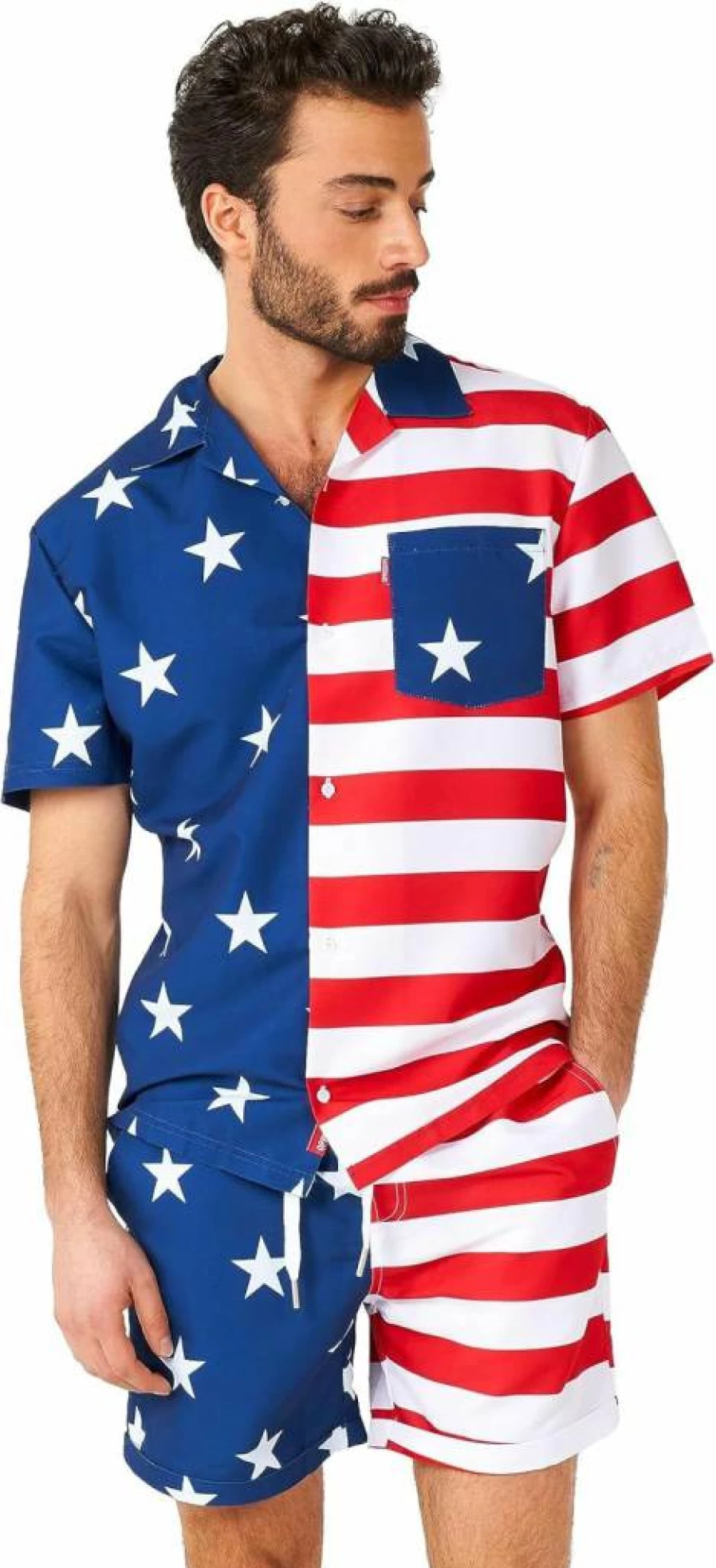Opposuits Men's Matching Summer Swimwear Set - Beach Two-Piece Swim Shorts & Top Combo