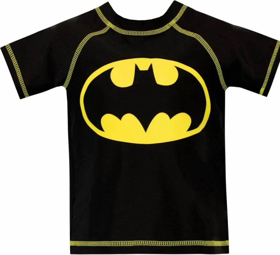BATMAN Boys' DC Comics Black Two-Piece Swim Set Size 10 | Superhero Swimwear