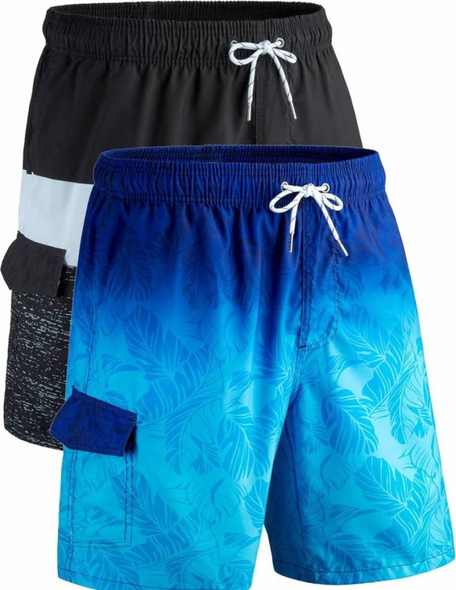 Liberty Imports Men's 9" Quick Dry Swim Trunks with Mesh Lining & Cargo Pockets - Lightweight Beach Shorts for Swimming Bathing Surf