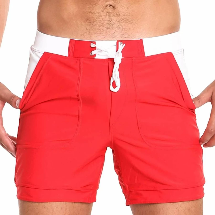 Taddlee Men's Solid Color Long Swim Trunks - Quick Dry Board Shorts for Swimming & Beach