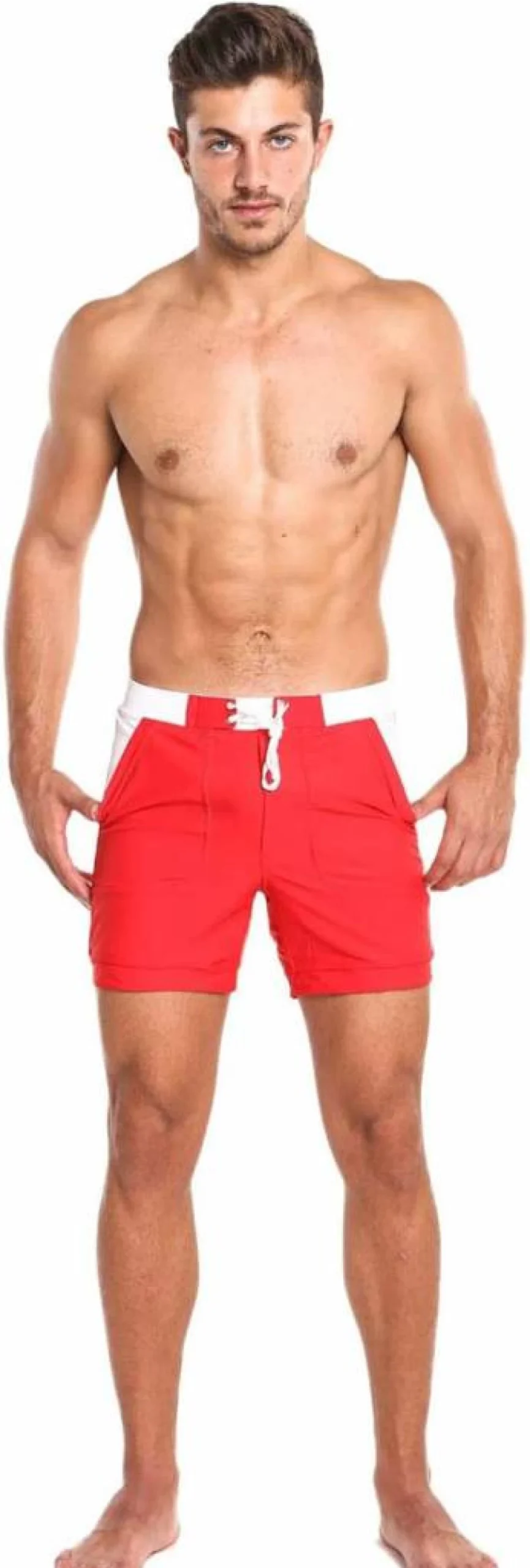 Taddlee Men's Solid Color Long Swim Trunks - Quick Dry Board Shorts for Swimming & Beach